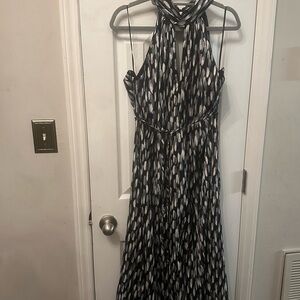 Banana Republic Black and White Patterned Maxi Dress